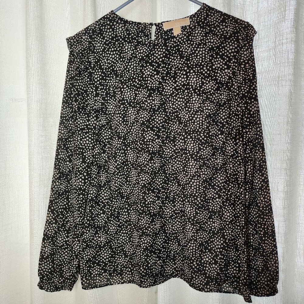 Dress shirt, Michael Kors, Size Large, Black with white stars